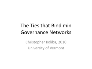 The Ties that Bind Governance Networks