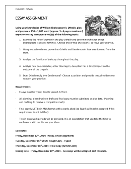 Essays For High School Students To Read Othello Essay Topics Sample Essays High School Students also What Is The Thesis Of A Research Essay Essay Prompts Thesis For Compare Contrast Essay