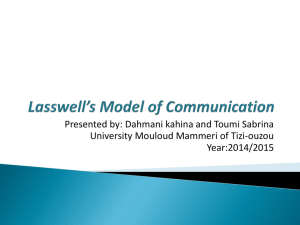 Lasswell's Model of Communication