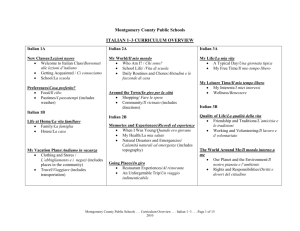 Italian 1A - Montgomery County Public Schools