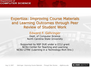 Improving Course Materials and Learning Outcomes through Peer