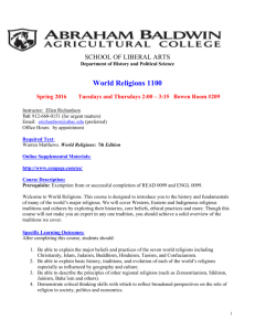 Syllabus World Religions Spring 2016