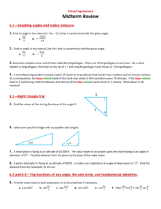 Midterm Review 6.1 – Graphing angles and radian measure: 1.
