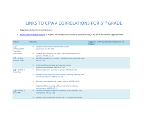 5th Grade CFWV to LINKS Correlations