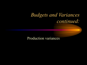Budgeting and Variances