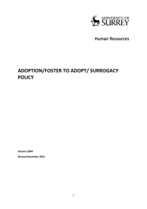 adoption/ foster to adopt / surrogacy provision at the university of