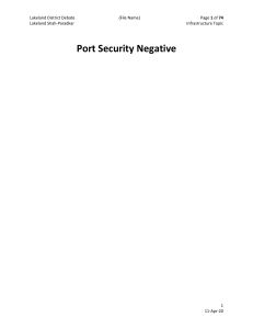 Port Security - Pre-Institute