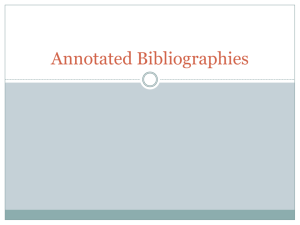 Annotated Bibliography PowerPoint