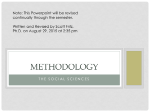 Lecture: Methodology and Professional Writing