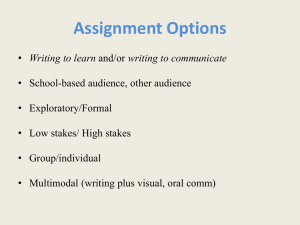 Design of Writing Assignments - Worcester Polytechnic Institute