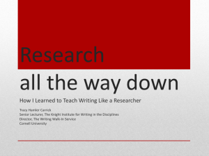 Research all the way down - College of Arts and Sciences