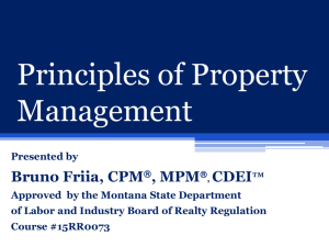 Principles of PM Part 1 - Property Management Licensing