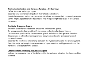 The Endocrine System and Hormone Function