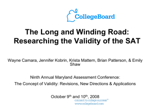 The Long and Winding Road - Maryland Assessment Research