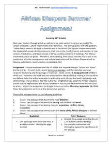 African Diaspora Summer Assignment