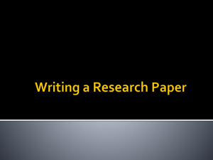 Writing a Research Paper - Ohio Literacy Resource Center