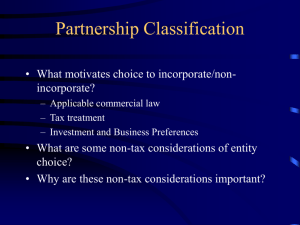 Partnership Taxation Partnership Classification