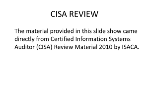 CISA REVIEW Chapter 1 * The IS Audit Process