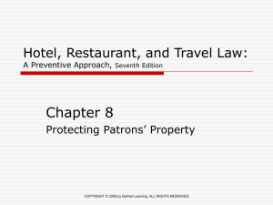 Hotel, Restaurant, and Travel Law A Preventative Approach Seventh