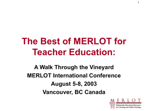 The Best of MERLOT for Teacher Education