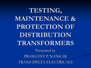 testing, maintenance & protection of distribution transformers