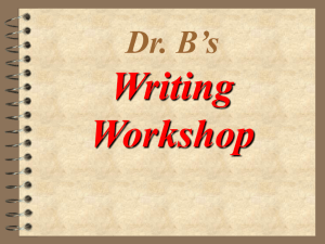 Dr. B's Writing Workshop