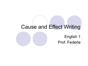 Cause and Effective Writing