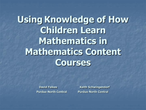 Using Knowledge of How Children Learn Mathematics in