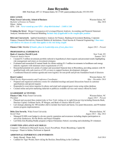Business Resume – Financial Services