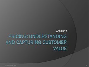 Pricing: understanding and capturing customer value