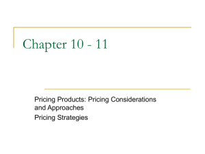 Pricing Considerations and Pricing Strategies