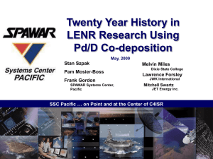 Low Energy Nuclear Reaction (LENR) Research at SPAWAR