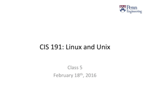 CIS 191: Linux and Unix
