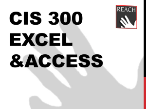 CIS Excel and Access Slides