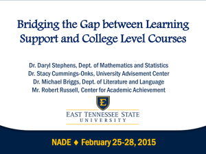 Bridging the Gap between LS and College Courses - NADE