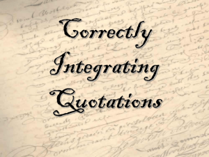 Integrating quotations into Odyssey paper