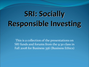 Socially Responsible Investing 9:30 Class