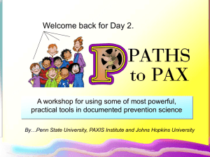 PAX Good Behavior Game - Johns Hopkins Bloomberg School of