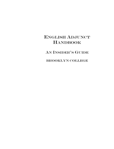 The English Adjunct Handbook