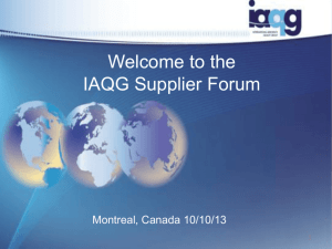 Welcome to the IAQG Supplier Forum