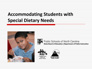 Students with Feeding Disorders Requiring Modified Diets