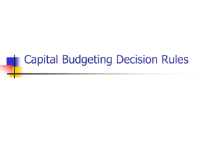 Capital Budgeting Decision Rules