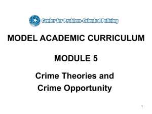 Module 5 – Crime Theories and Crime Opportunity