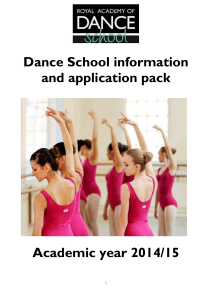 Dance School information and application pack