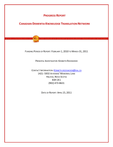 progress report - Canadian Dementia Knowledge Translation Network