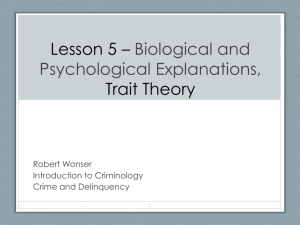 Lesson 1 * Crime, Criminology and the Sociological Imagination