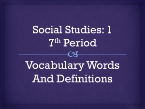 Social Studies: 1 7th Period