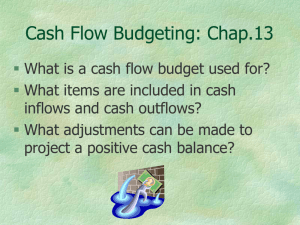 Cash Flow Budgets
