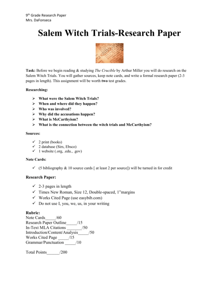 salem witch trials research paper