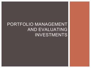 Portfolio Management and Evaluating Investments